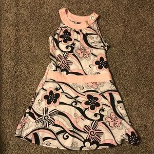 Pink black and white dress